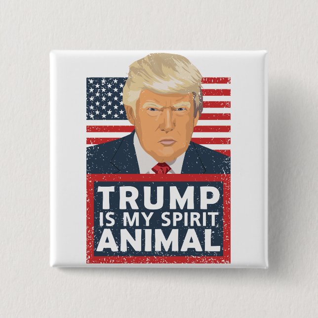 Badge Carré 5 Cm L'atout est mon animal d'esprit drôle (Devant)