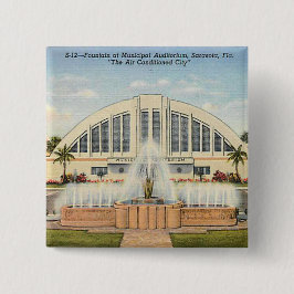Badge Carré 5 Cm L'auditorium municipal de Sarasota