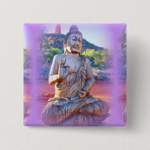 Badge Carré 5 Cm lavande aura buddha