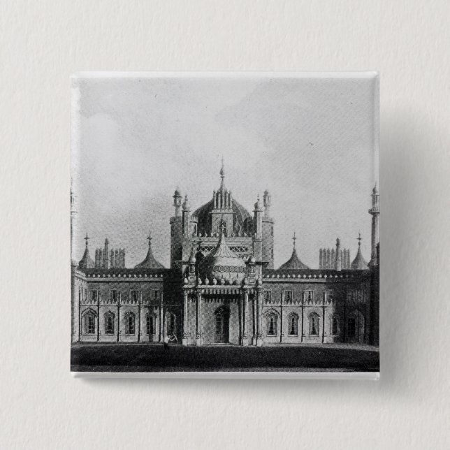 Badge Carré 5 Cm L'avant occidental du pavillon de Brighton (Devant)