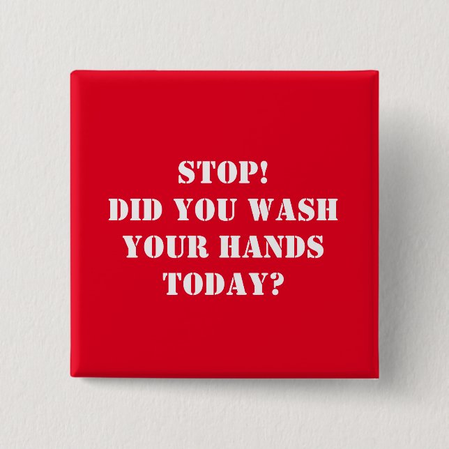 Badge Carré 5 Cm Lave-toi les mains (Devant)