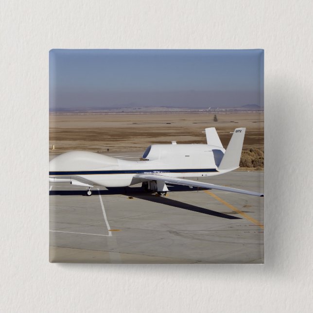 Badge Carré 5 Cm L'avion sans pilote Global Hawk (Devant)