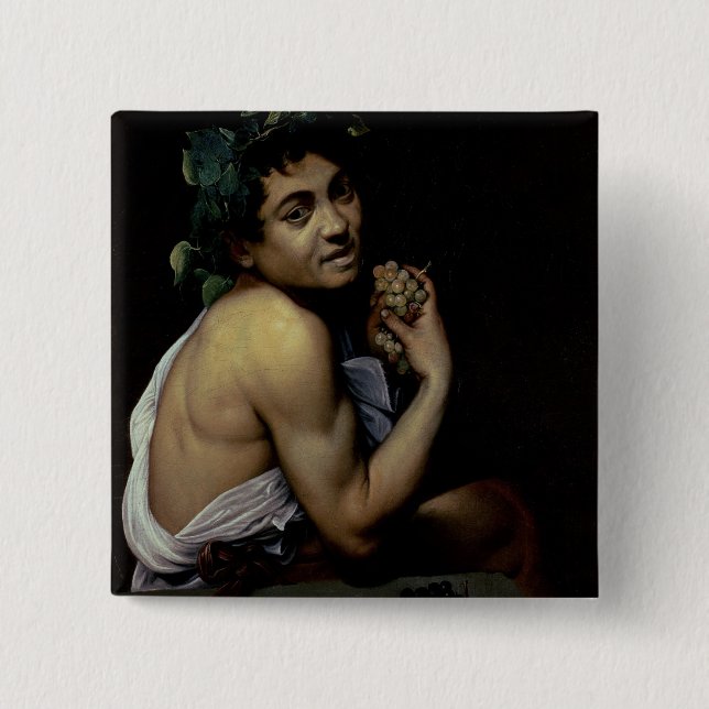 Badge Carré 5 Cm Le Bacchus malade, 1591 (Devant)