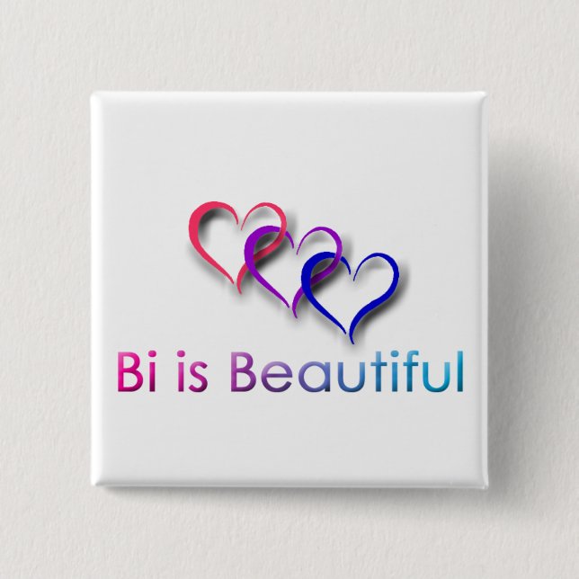 Badge Carré 5 Cm Le Bi est beau bouton (Devant)