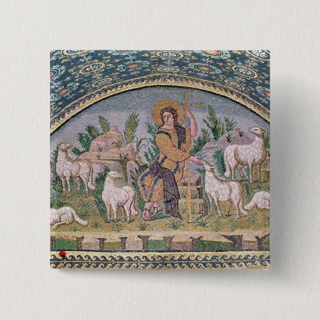 Badge Carré 5 Cm Le bon berger (Devant)