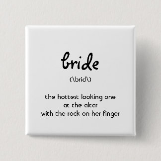 Badge Carré 5 Cm Le bouton de jeune mariée