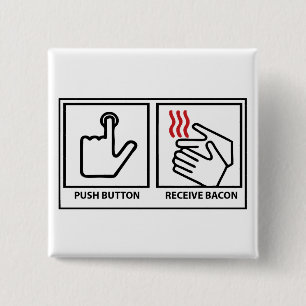 Badge Carré 5 Cm le bouton poussoir reçoivent le lard