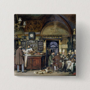 Badge Carré 5 Cm Le café à Rome, 1856