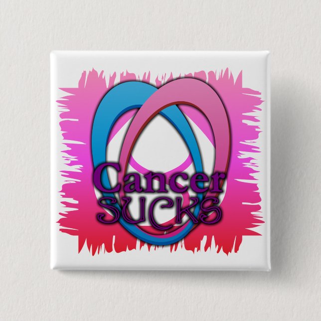Badge Carré 5 Cm Le Cancer suce le bouton (Devant)