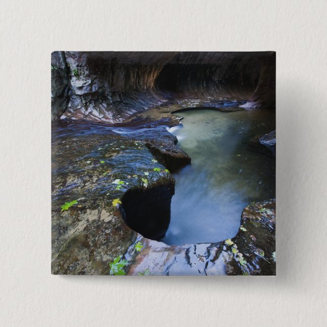 Badge Carré 5 Cm Le canyon de fente de souterrain (Devant)