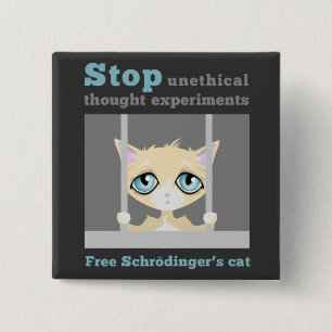 Badge Carré 5 Cm Le chat de Schrodinger libre