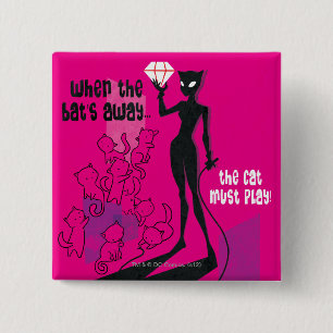 Badge Carré 5 Cm Le chat doit jouer