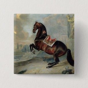 Badge Carré 5 Cm Le cheval de baie foncé 'Valido