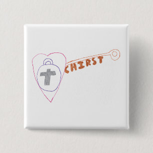 Badge Carré 5 Cm Le Christ est l'insigne Carré clé