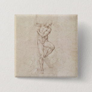 Badge Carré 5 Cm Le Christ levé