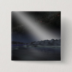 Badge Carré 5 Cm Le ciel nocturne d'une planète étrangère