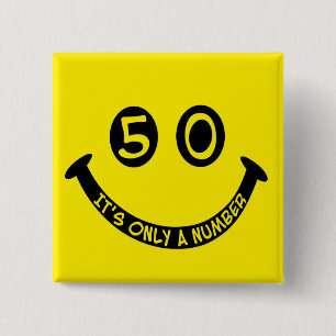 Badge Carré 5 Cm le cinquantième visage d'anniversaire, c'est