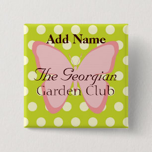 Badge Carré 5 Cm Le club géorgien de jardin