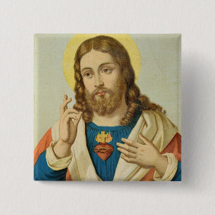 Badge Carré 5 Cm Le coeur sacré
