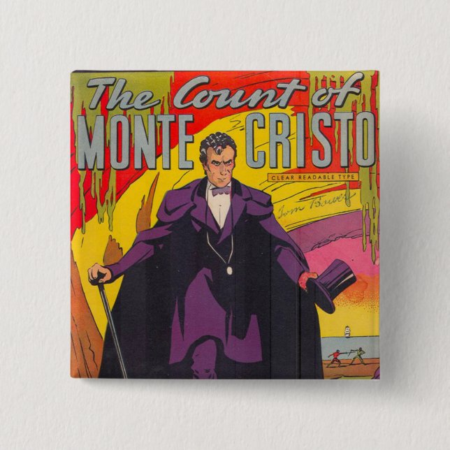 Badge Carré 5 Cm Le compte de Monty Cristo comique (Devant)