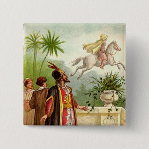 Badge Carré 5 Cm Le conte du Scheherazade enchanté de cheval