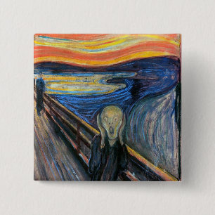 Badge Carré 5 Cm Le cri perçant par Edvard Munch