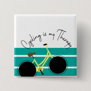 Badge Carré 5 Cm Le cyclisme est ma thérapie