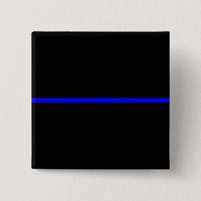 Badge Carré 5 Cm Le Décor Symbolique De Ligne Bleue Mince (Devant)