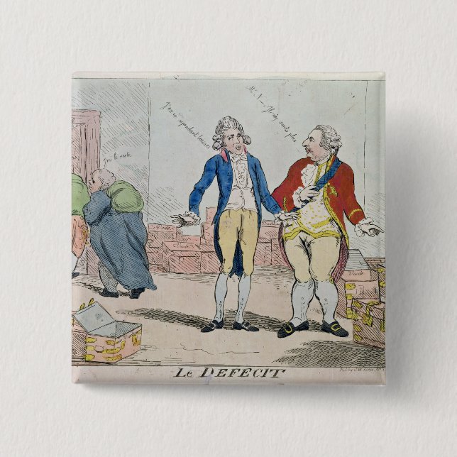 Badge Carré 5 Cm Le Deficit, 1788 (Devant)