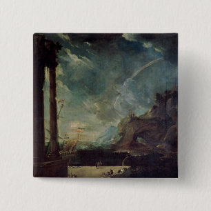 Badge Carré 5 Cm Le départ d'Aeneas à Carthage