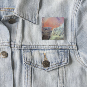 Badge Carré 5 Cm Le Désert Du Sahara En Algérie, Afrique Du Nord.