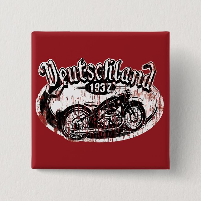 Badge Carré 5 Cm Le Deutschland Motowear (Devant)