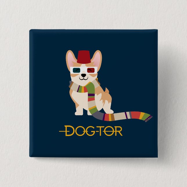 Badge Carré 5 Cm Le DOG-tor (Devant)