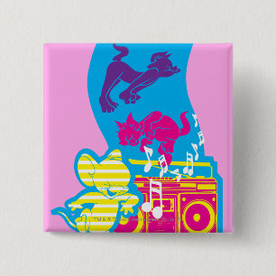 Badge Carré 5 Cm Le dopant bat les pieds heureux