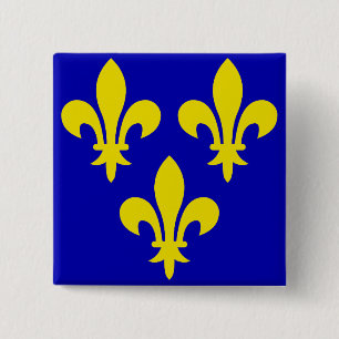 Badge Carré 5 Cm Le drapeau médiéval de France