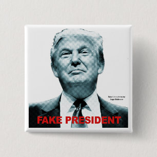 Badge Carré 5 Cm Le faux président (Trump)
