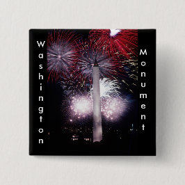 Badge Carré 5 Cm Le feu d'artifice du monument de Washington