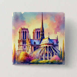 Badge Carré 5 Cm Le feu Notre-Dame