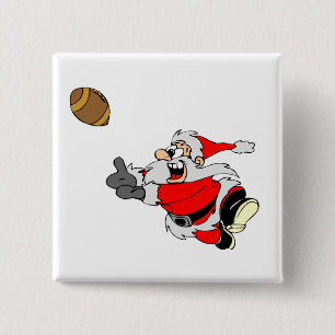 Badge Carré 5 Cm Le football Père Noël