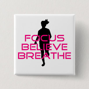 Badge Carré 5 Cm Le foyer rose croient respirent