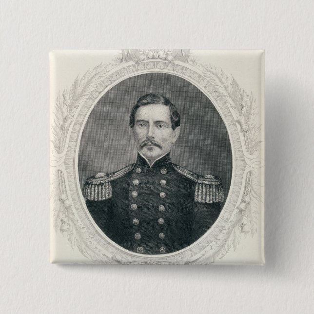 Badge Carré 5 Cm Le Général Pierre Gustave Toutant Beauregard (Devant)