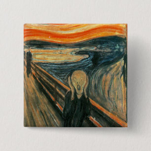 Badge Carré 5 Cm Le hurlement Munch Art Moderne Abstrait