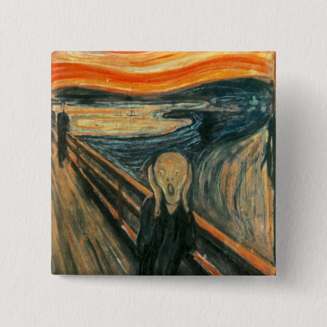 Badge Carré 5 Cm Le hurlement Munch Art Moderne Abstrait (Devant)