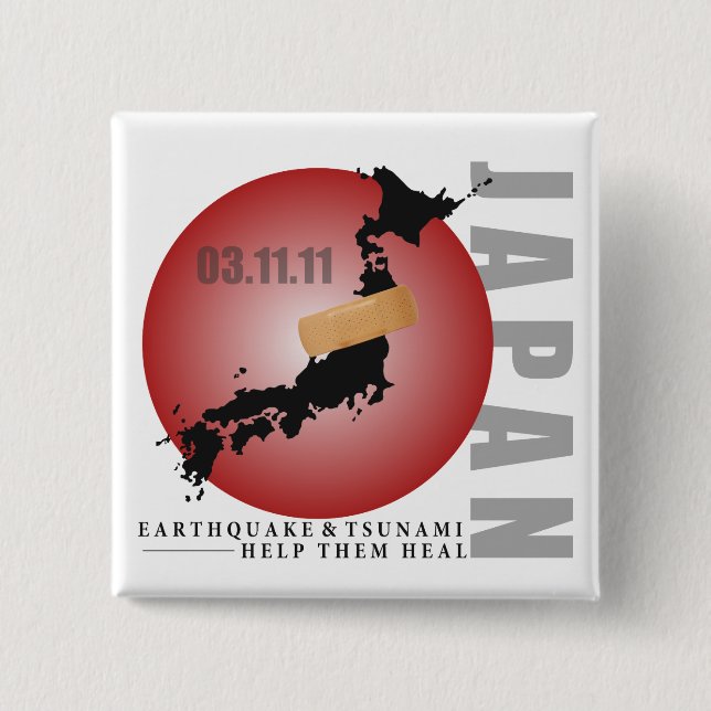 BADGE CARRÉ 5 CM LE JAPON (Devant)