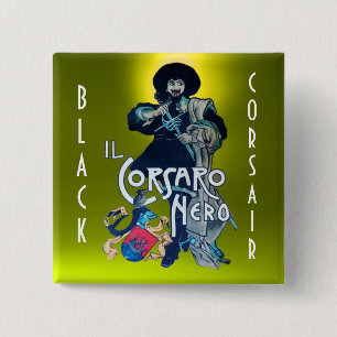 Badge Carré 5 Cm LE JEU NOIR CORSAIR jaune