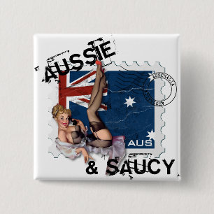 Badge Carré 5 Cm Le kitsch Bitsch : Pin- australien et hardi