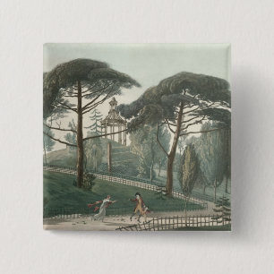 Badge Carré 5 Cm Le labyrinthe ou le belvédère du DES de Jardin