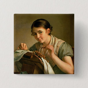 Badge Carré 5 Cm Le Lacemaker, 1823