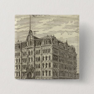Badge Carré 5 Cm Le Lakeside Building, Chicago