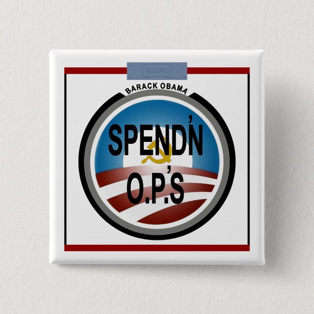 Badge Carré 5 Cm Le logo Roche-Inspiré d'Obama (Devant)